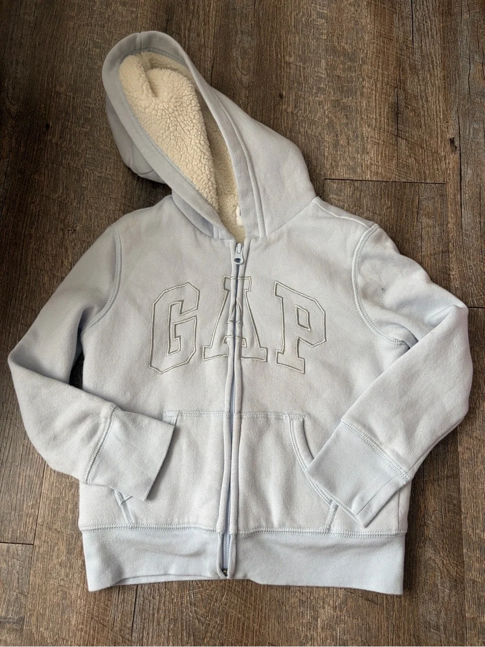 GAP Light Blue Sherpa Hoodie Jacket